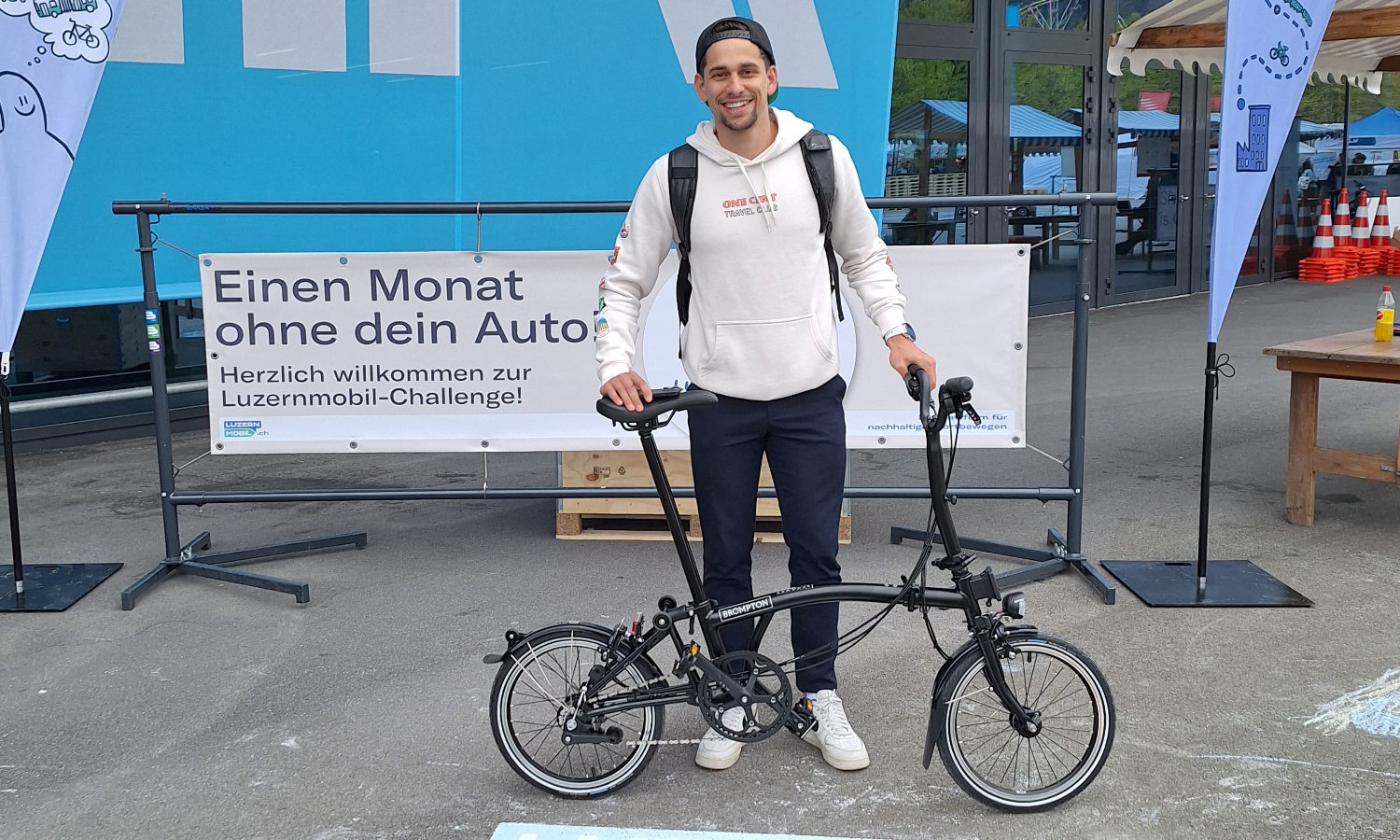 Velociped Kriens unterstützt die Luzernmobil-Challenge mit Faltvelos von Brompton